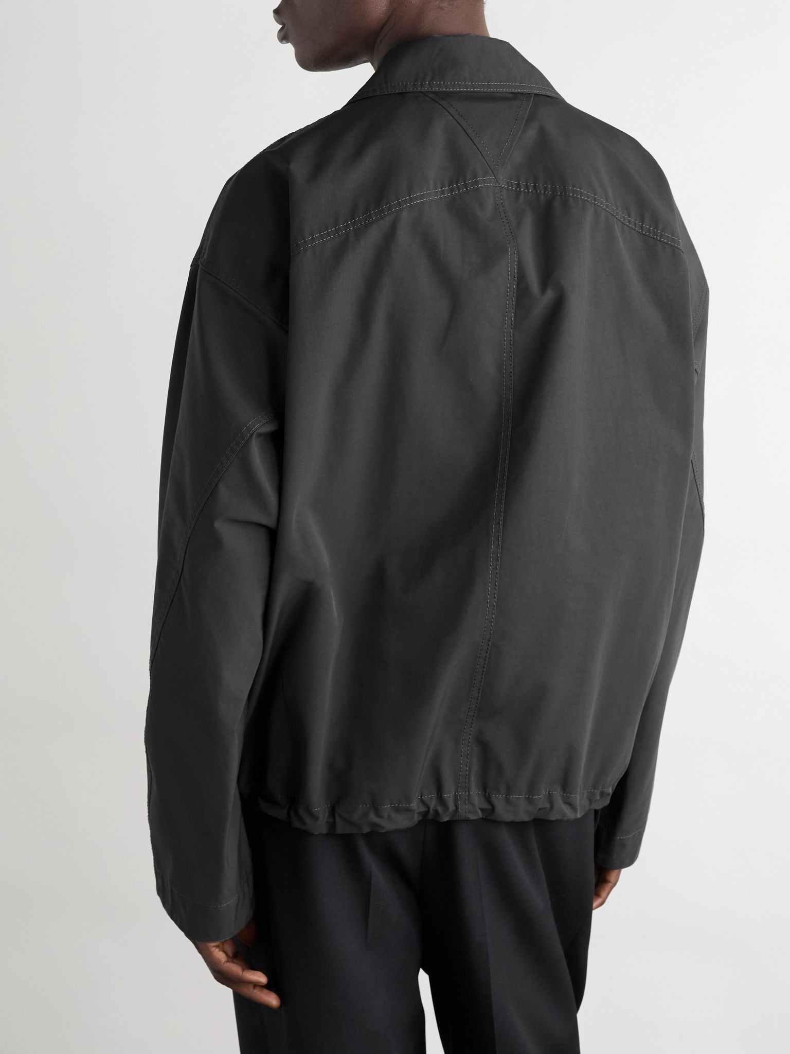 Cotton-Faille Blouson Jacket Black - 3