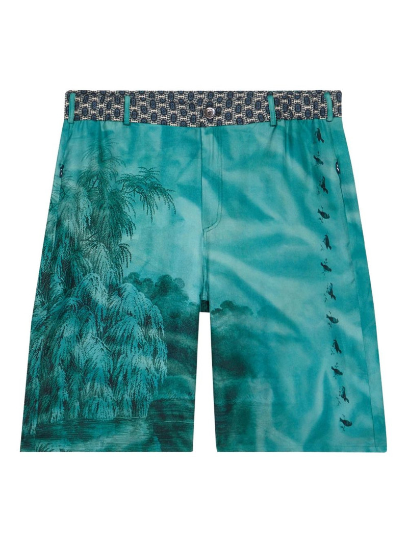 landscape-print shorts 3