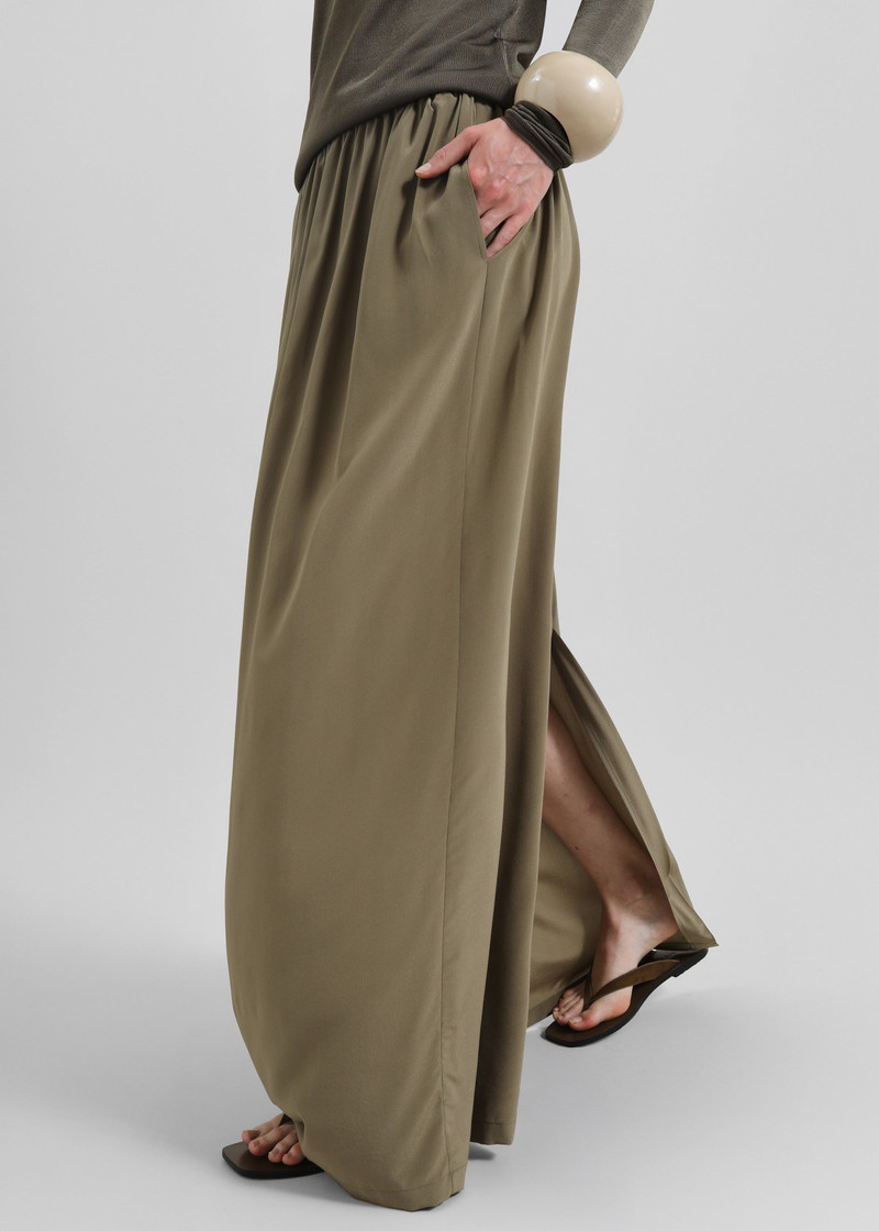 Sibena Silk Maxi Skirt - Khaki 4