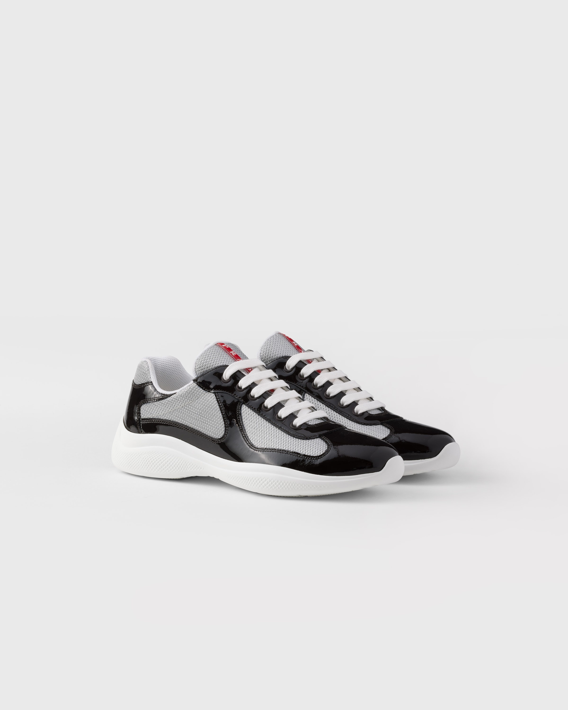 Patent leather and technical fabric Prada America's Cup sneakers - 1