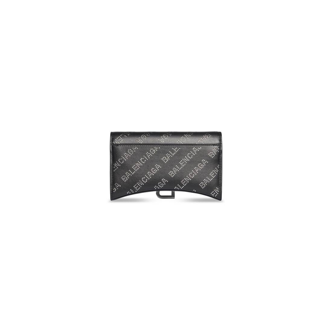 Women's Hourglass Wallet On Chain With Rhinestones in Black - 4