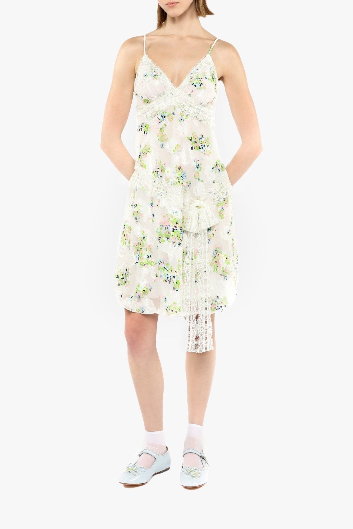 Anna Sui Rosies Posies Chiffon Slip Dress in Baby Blue Multi at Nordstrom - 2