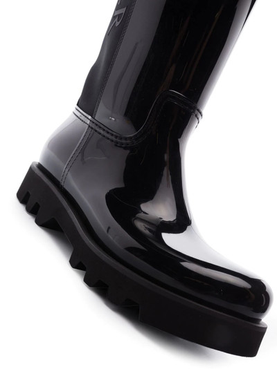 Moncler logo-print knee-high boots outlook