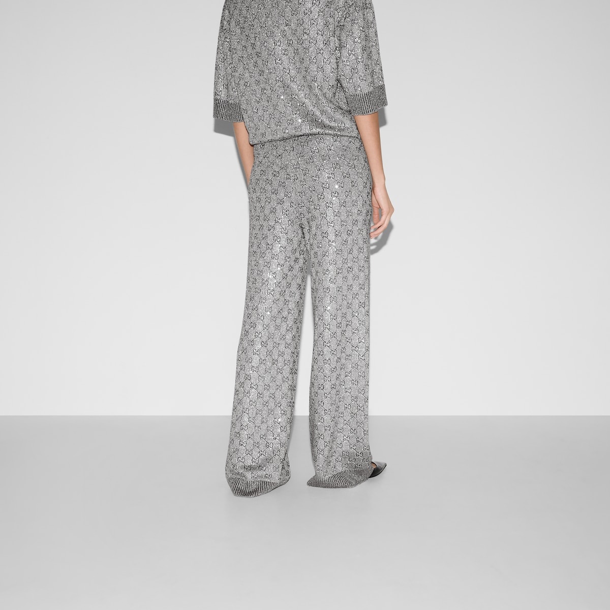 Embroidered wool and cashmere pant - 4