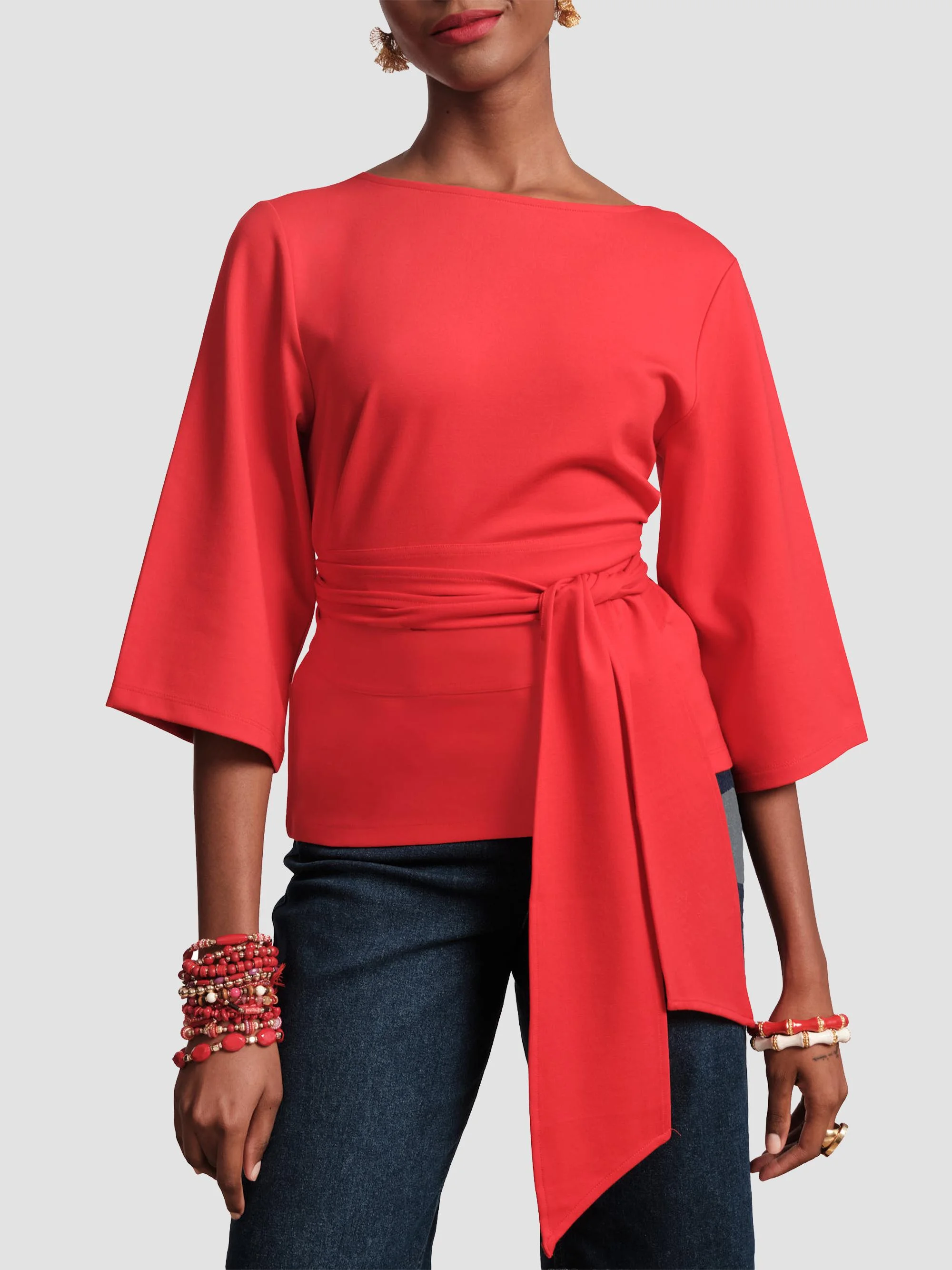 Women's Whitney Wrap Top - Red - 1