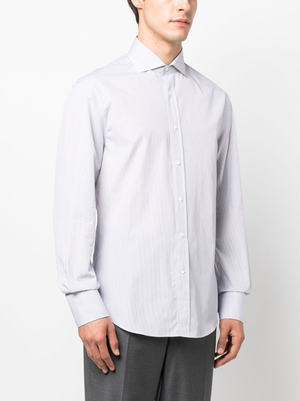 striped long-sleeve cotton shirt - 3