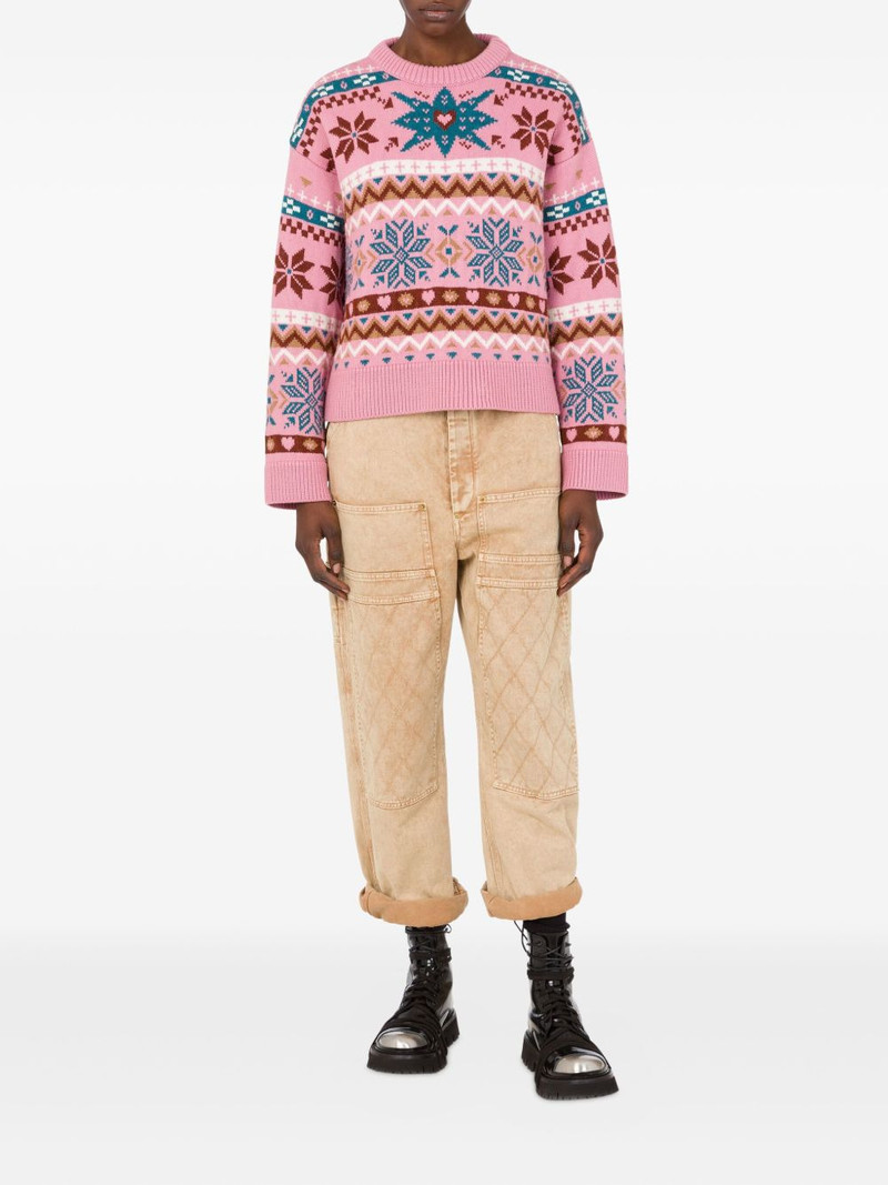 Moschino snowflake fairisle wool sweater outlook