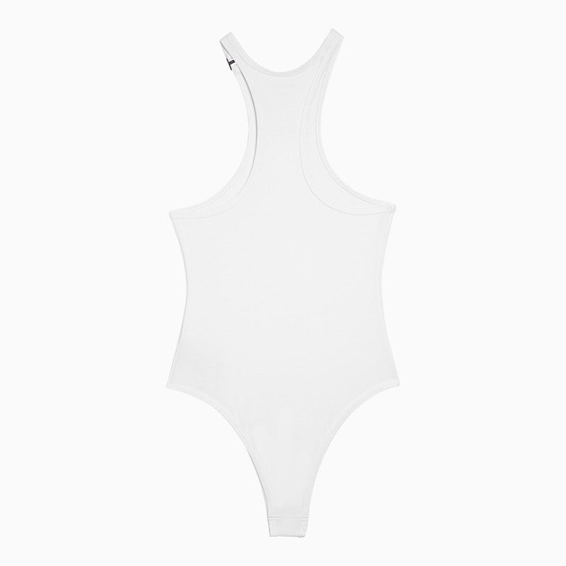 WHITE ONE-PIECE SWIMMING COSTUME - 2