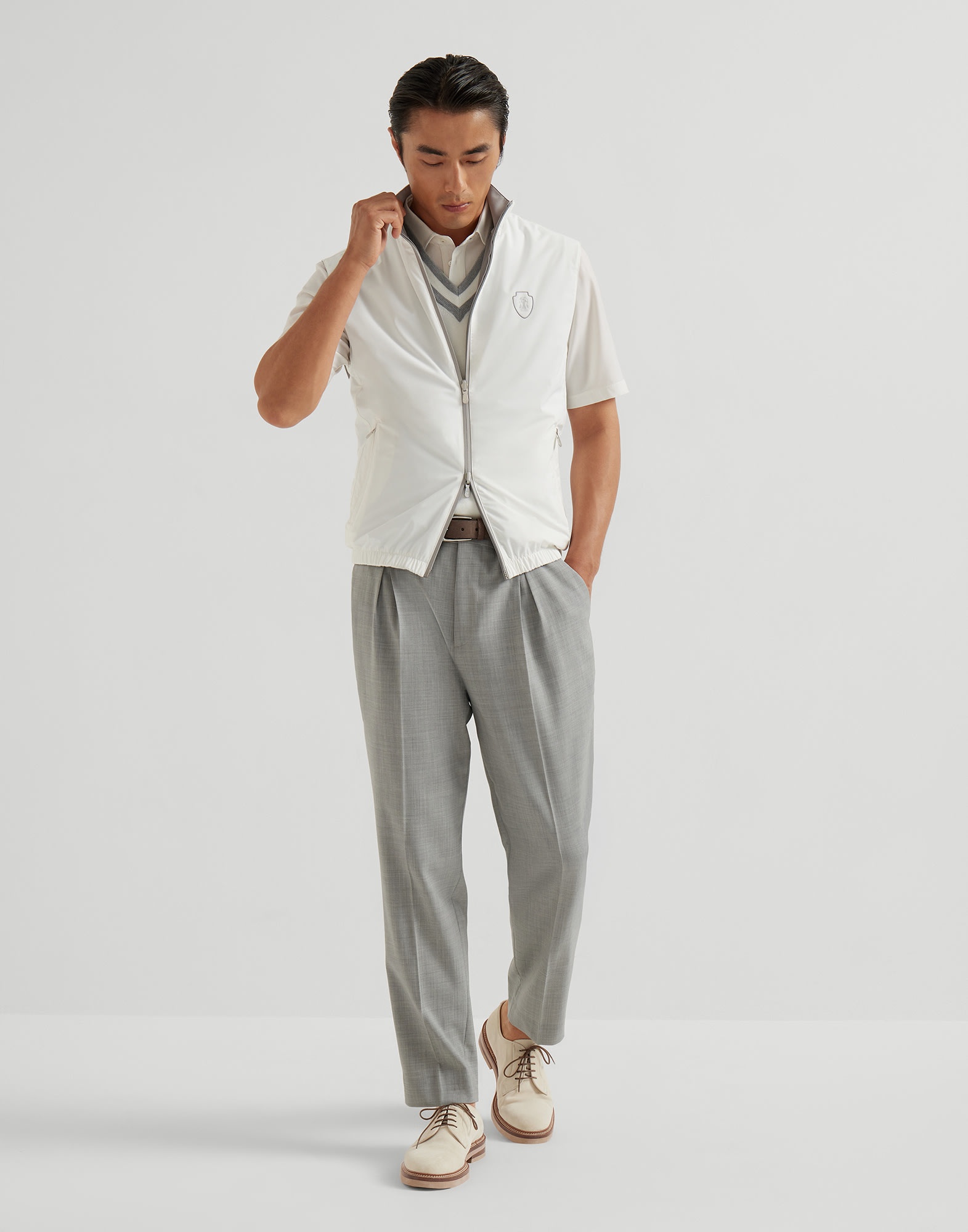 Virgin wool dynamic fresco trousers with tee holder - 4