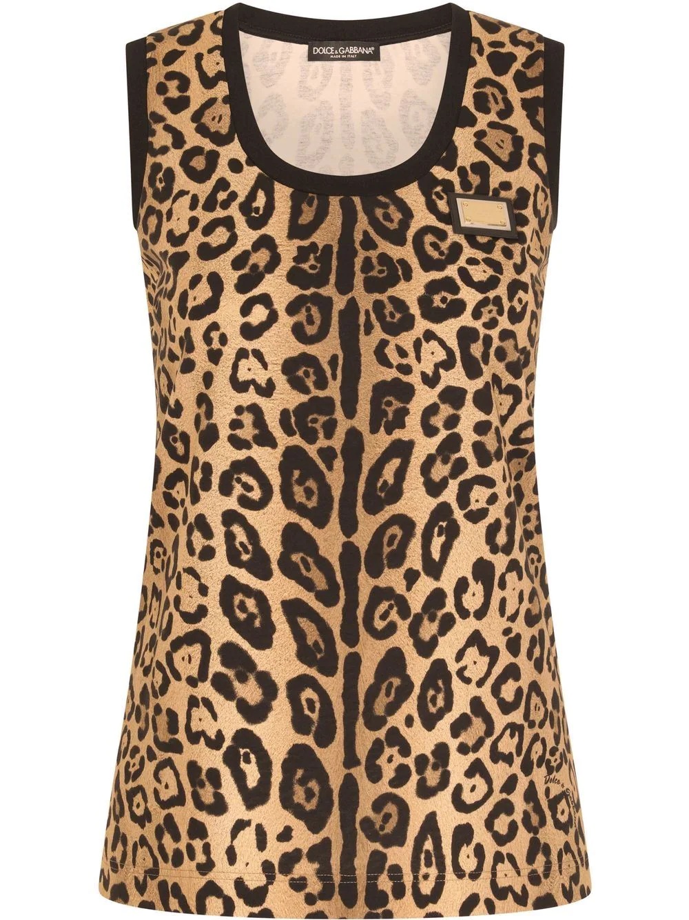 leopard-print tank top - 1