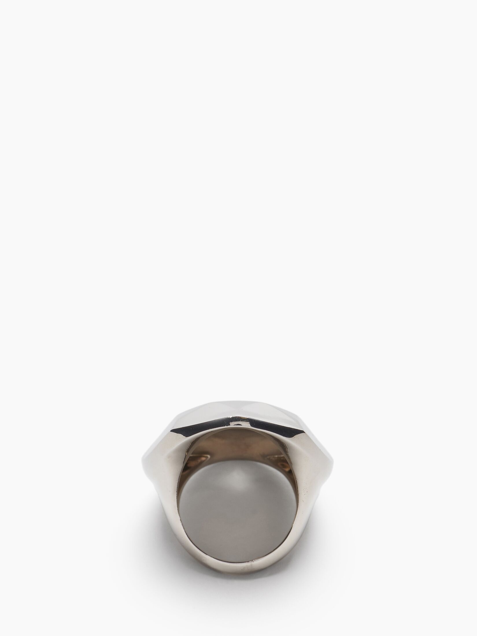 Women's Elongated Faceted Ring in Antique Silver - 4