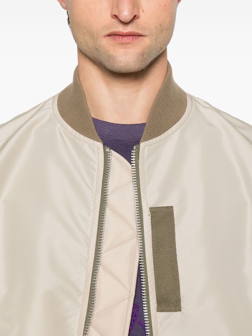 contrast-trim bomber jacket - 5