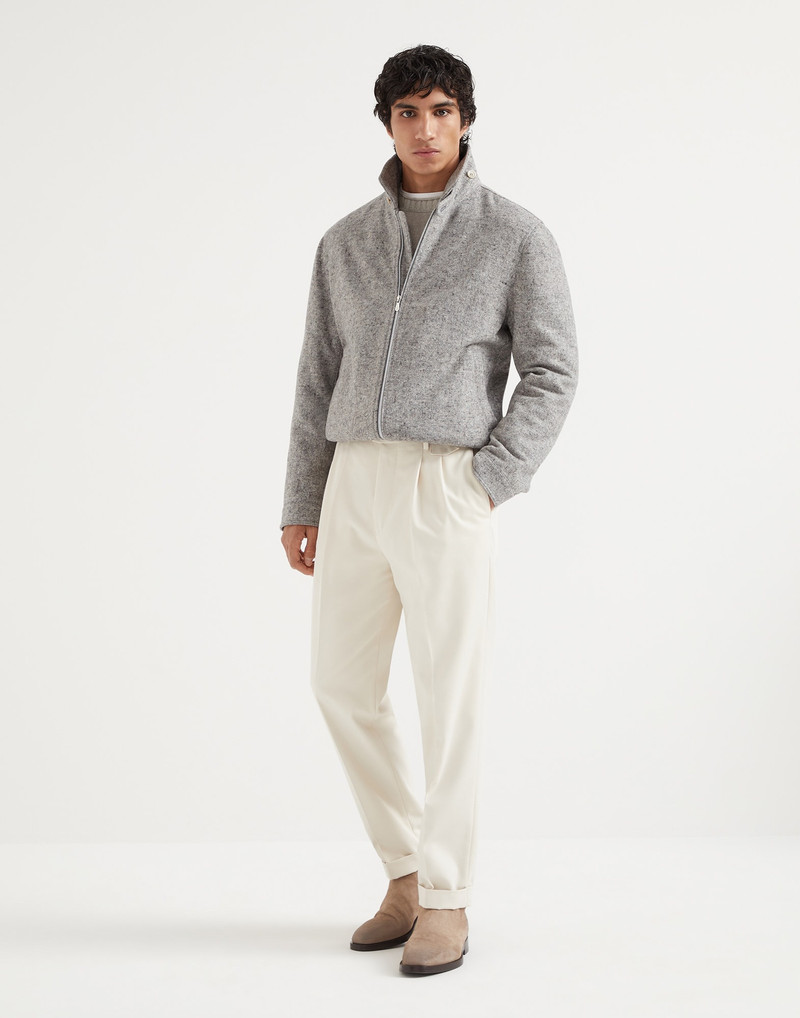 Virgin wool and silk donegal bomber jacket with Themore® padding 5