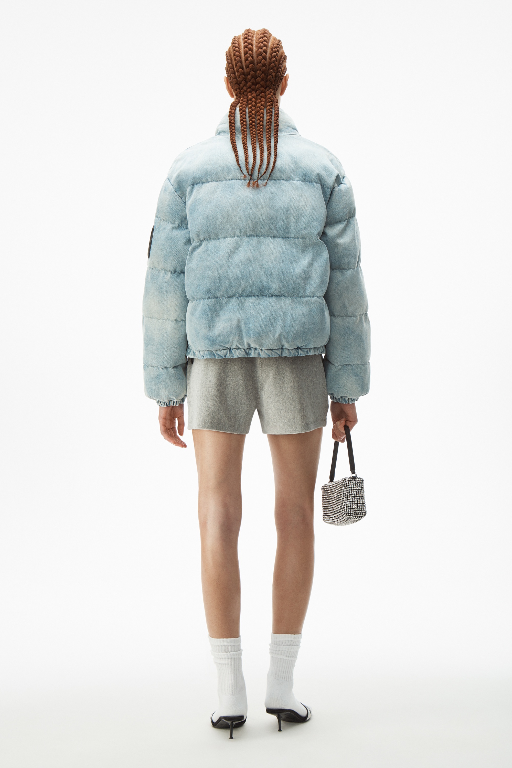 PUFFER JACKET IN BLEACHED DENIM - 9