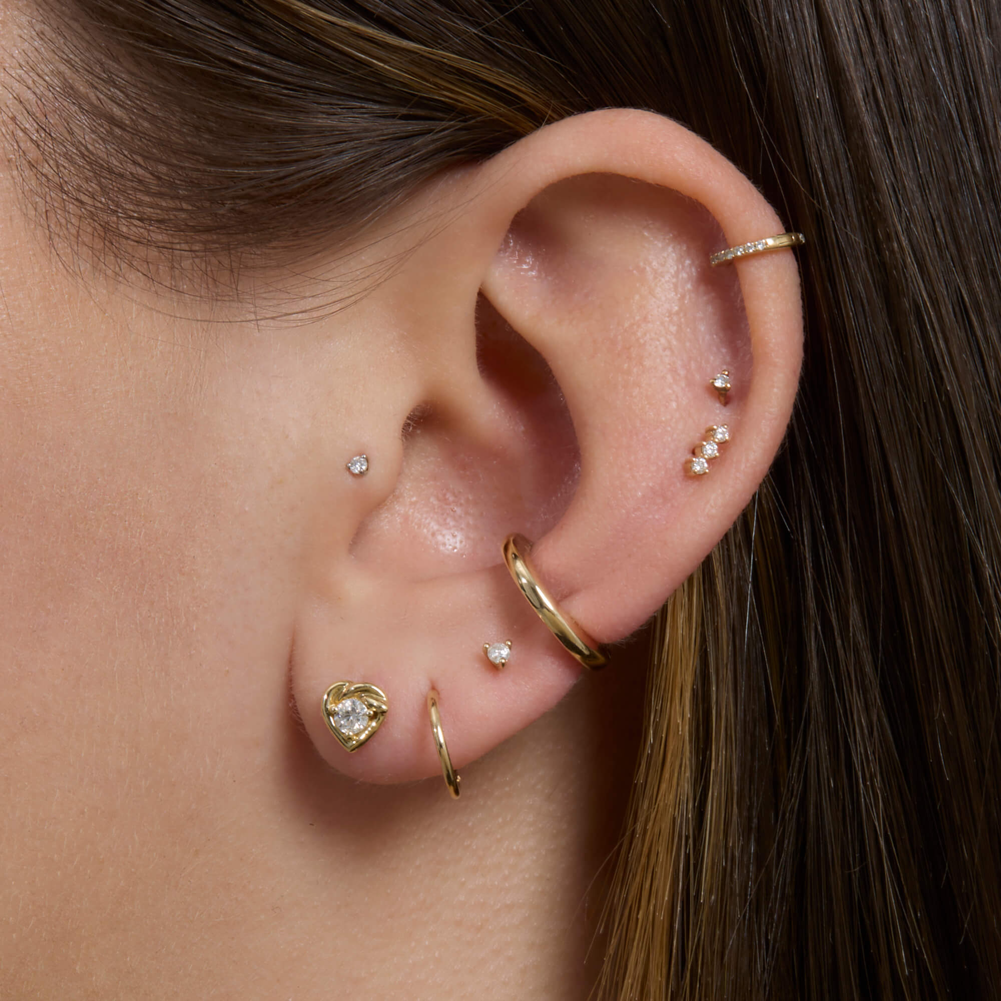 Small Puff Hinged Ear Cuff - 5