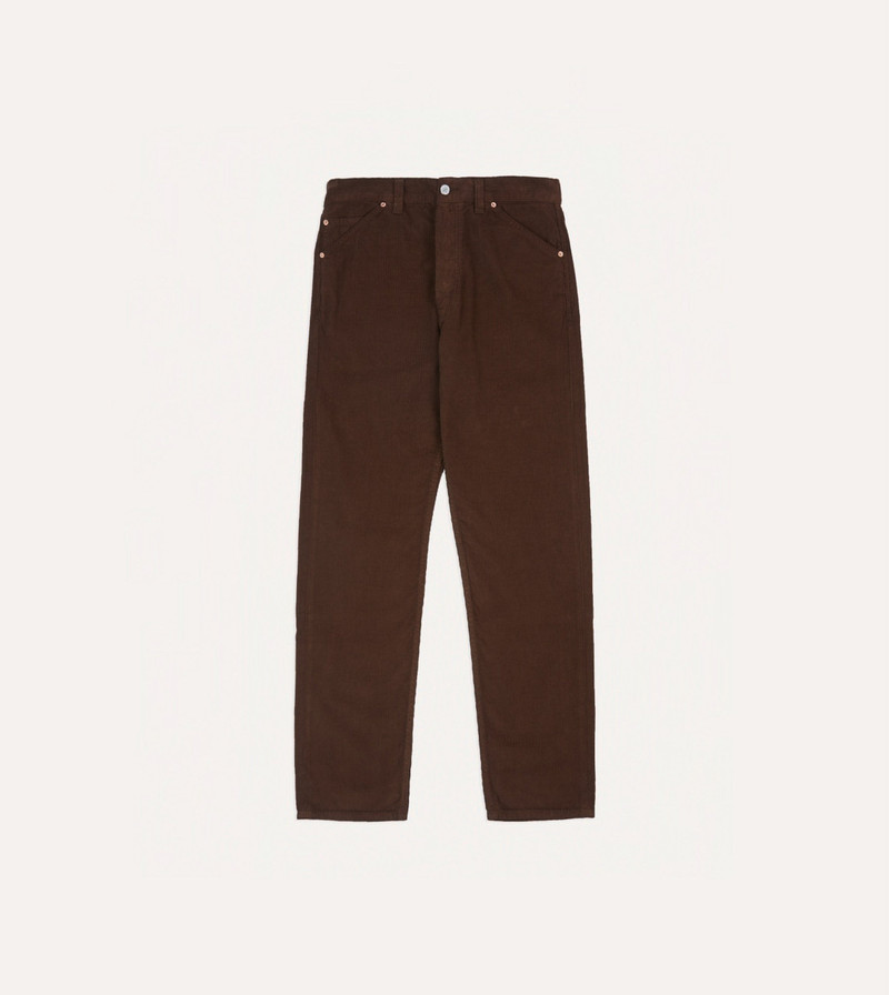 Brown Japanese Selvedge Needlecord Five-Pocket Trousers 1