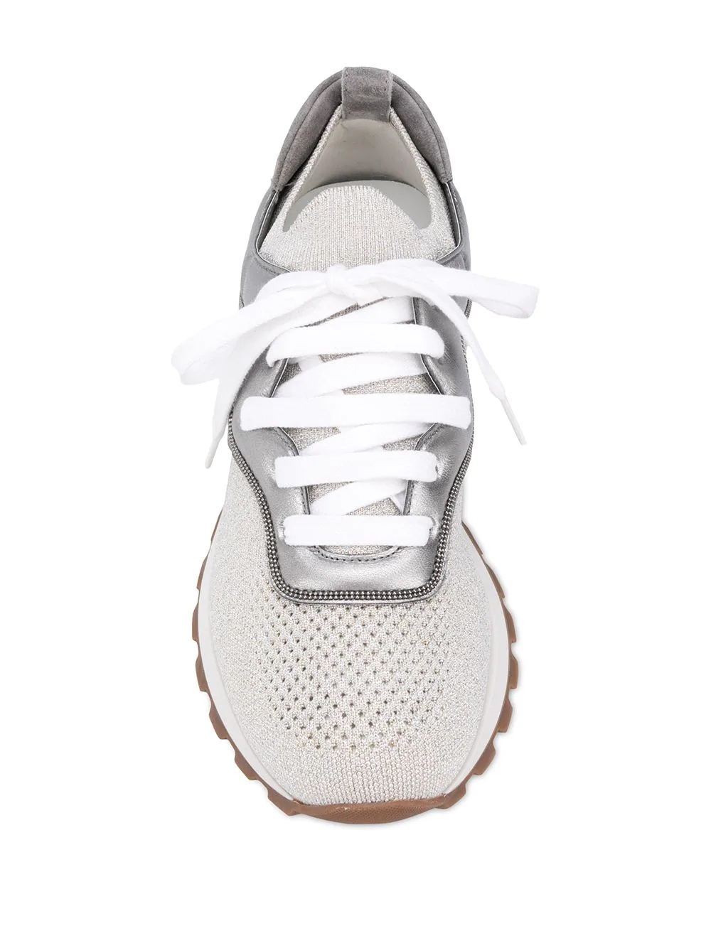 panelled lace-up sneakers - 4