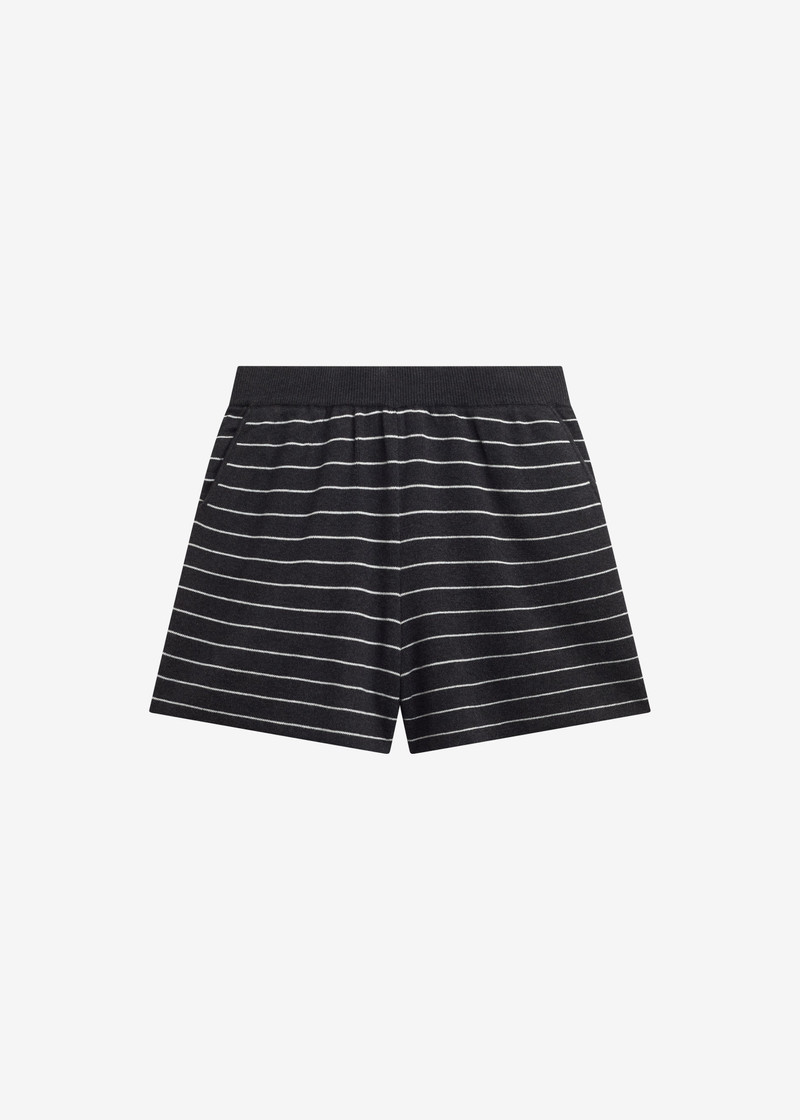 Nolma Knit Shorts - Grey/White Stripe 1