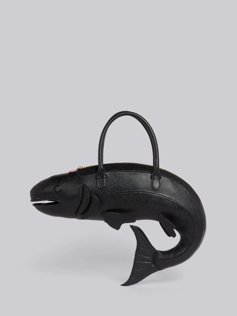 Black Pebble Grain Leather Salmon Bag 1