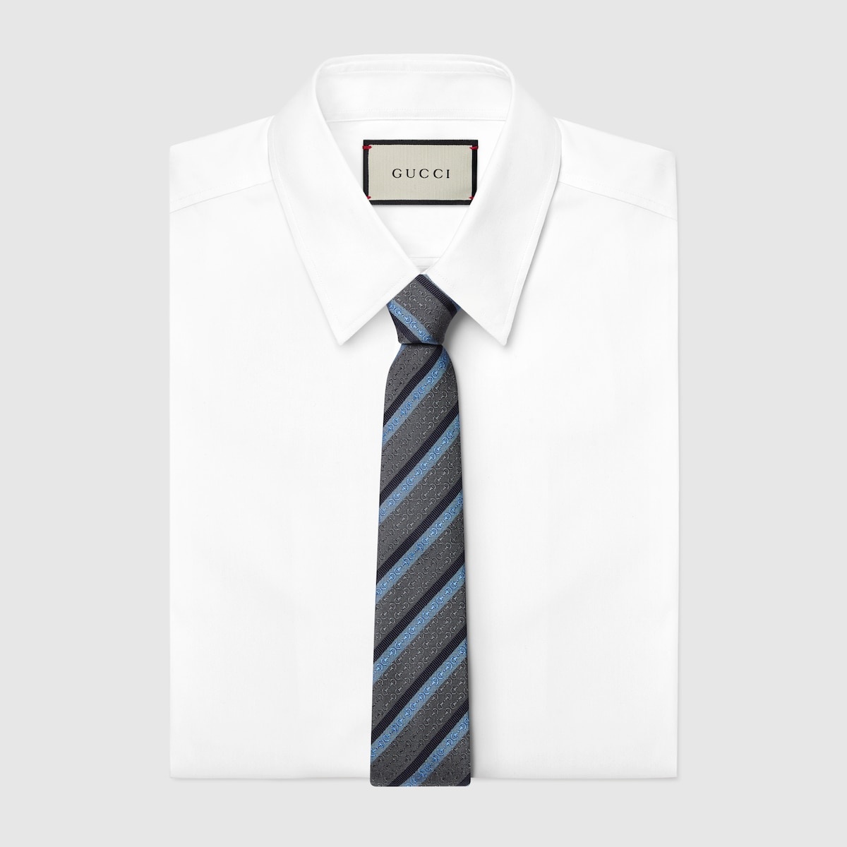 Horsebit striped silk jacquard tie - 2