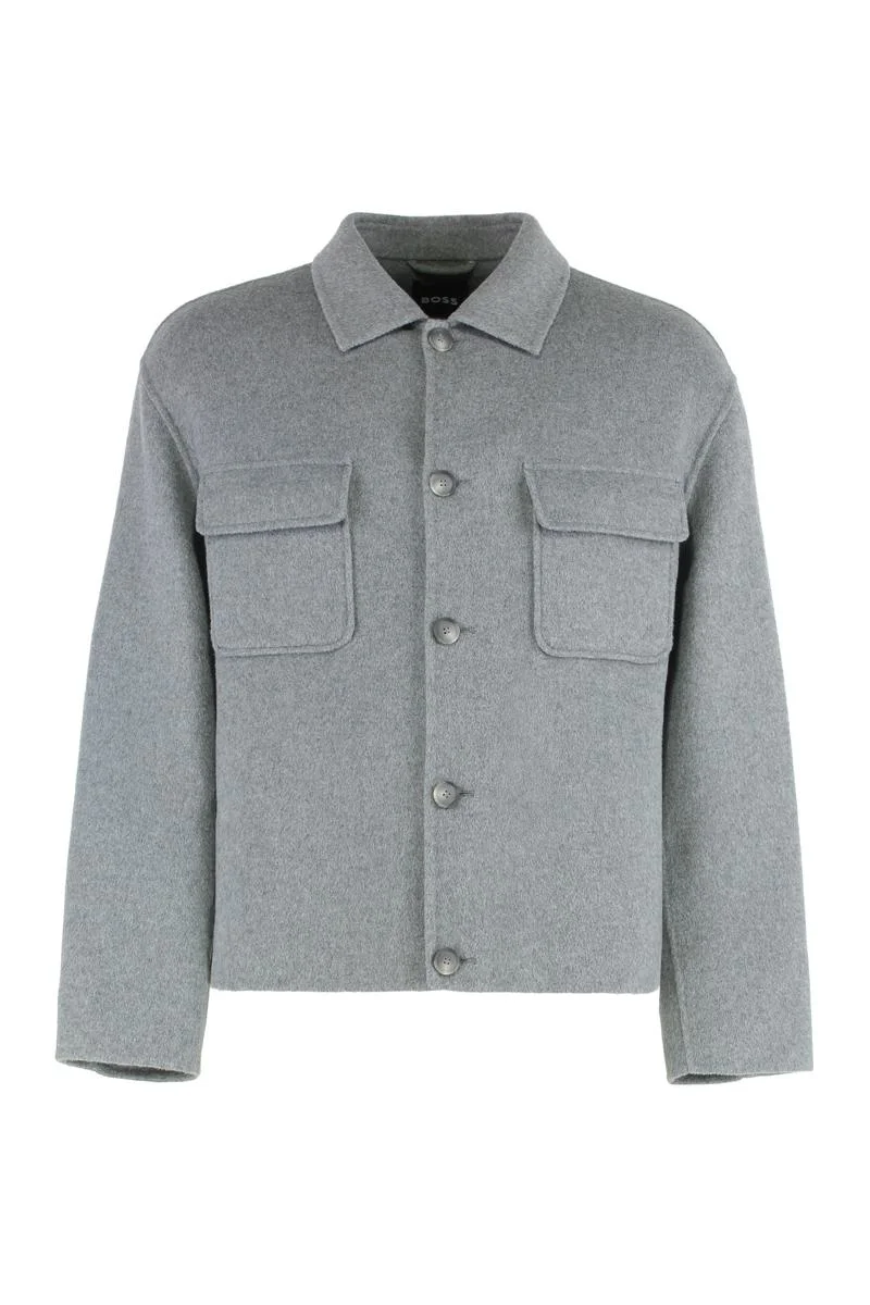 Boss Relaxed Fit Jacket In Wool Blend - 1