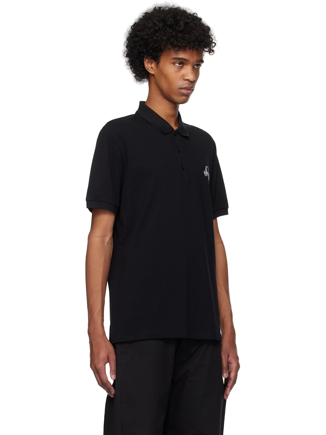 Black Laurel Crown Emblem Polo - 2