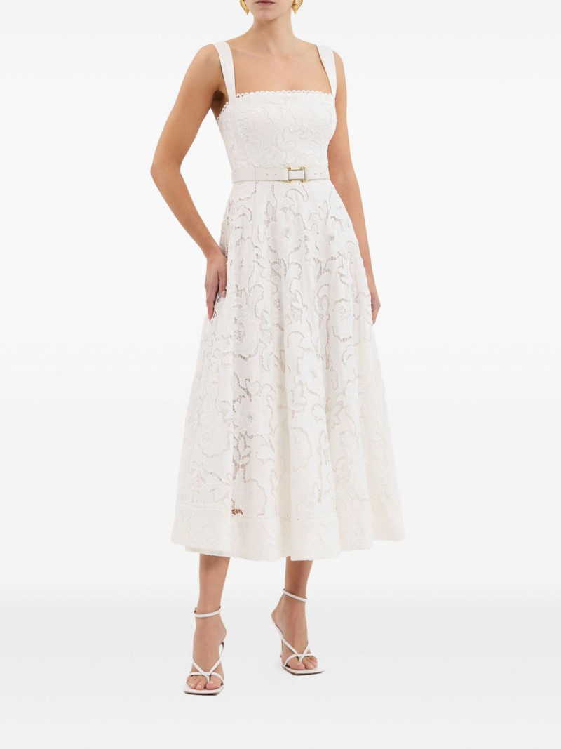 REBECCA VALLANCE Ginger floral lace-trimmed midi dress outlook