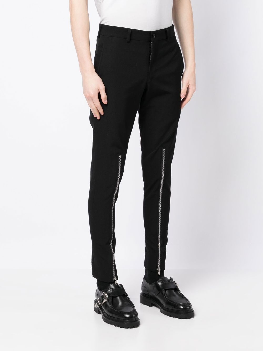 zip-detail skinny trousers - 3