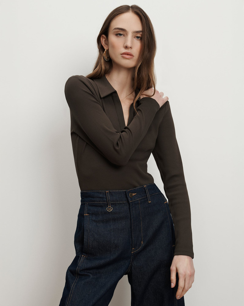 VERONICA BEARD KEARNEY LONG-SLEEVE POLO outlook