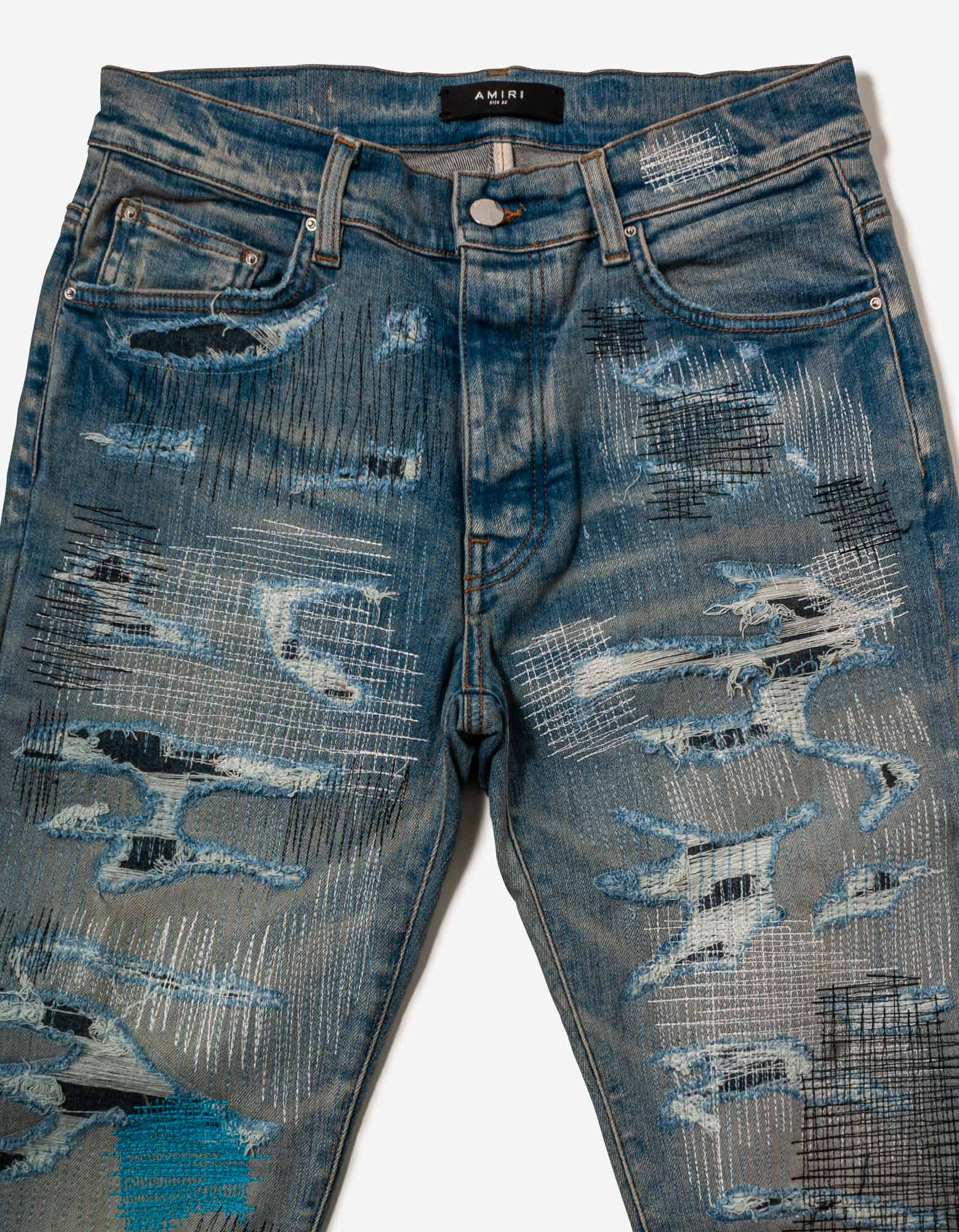 Amiri Jeans All Over Repair Clay Indigo - 3
