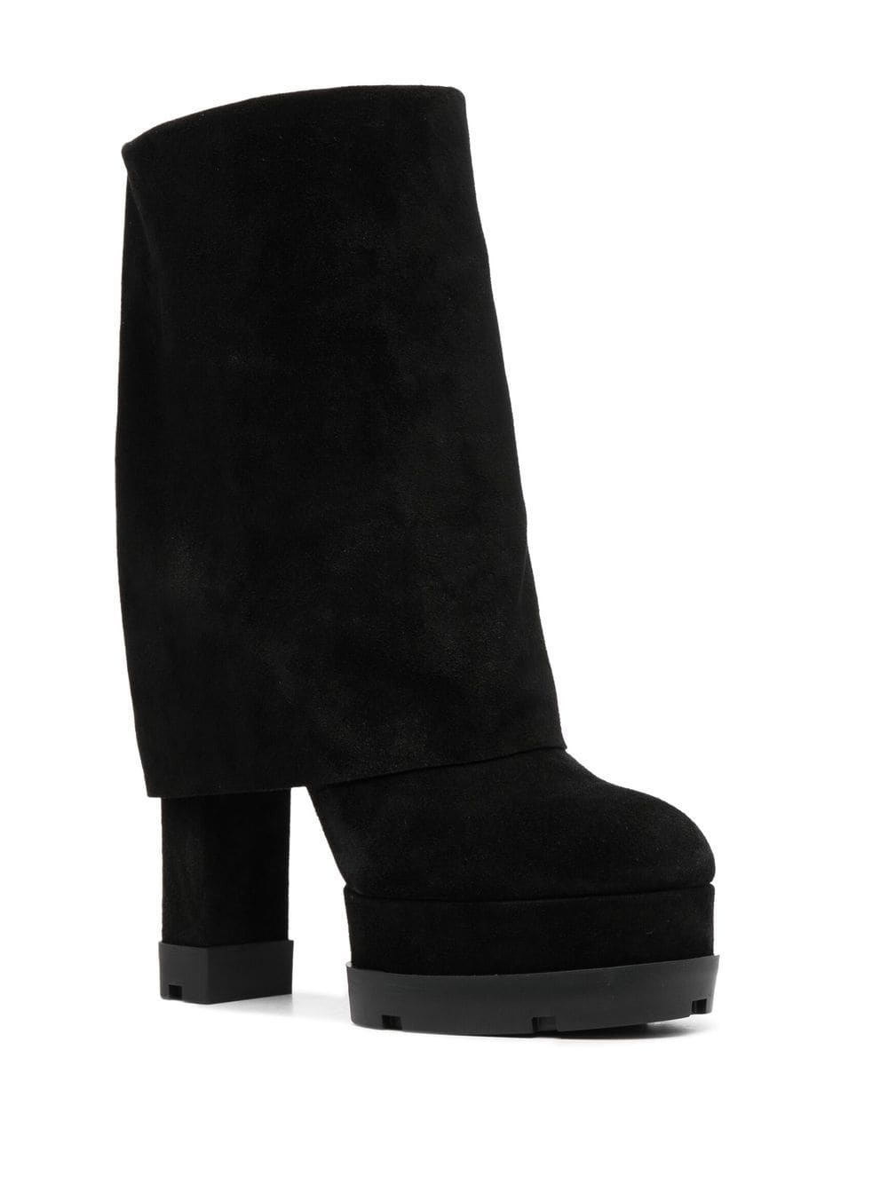 knee-length suede boots - 2