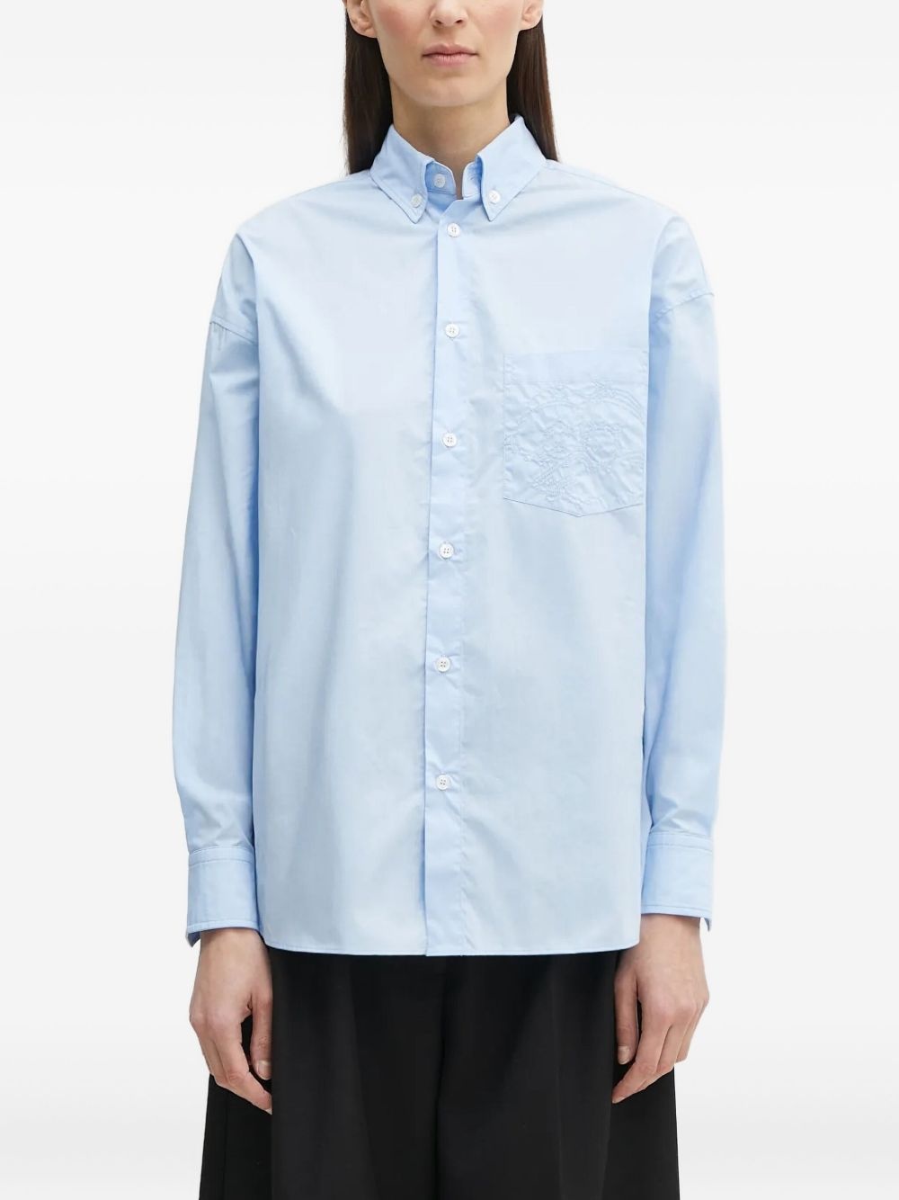 embroidered-pocket shirt - 2