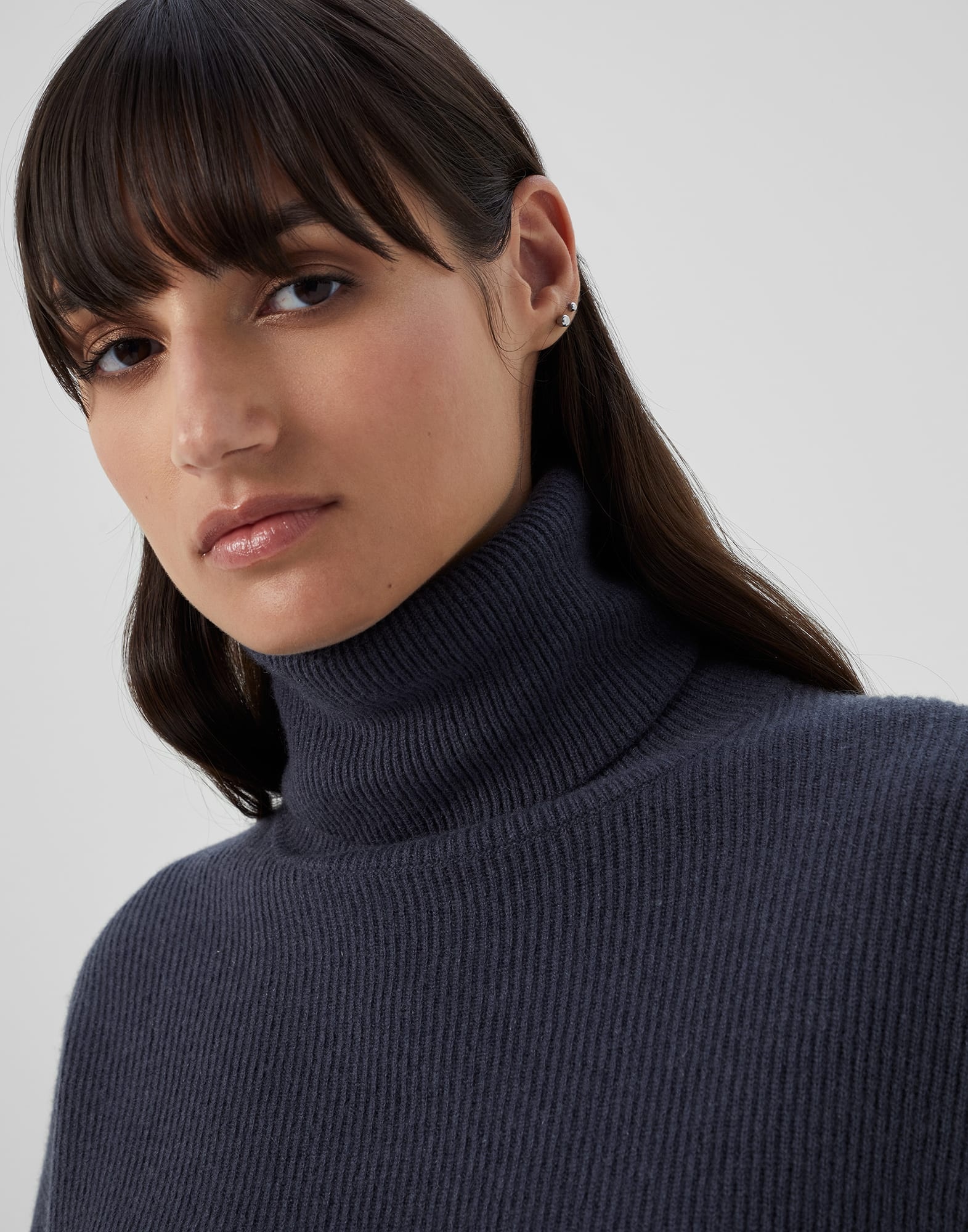 Virgin wool, cashmere and silk English rib turtleneck sweater - 3