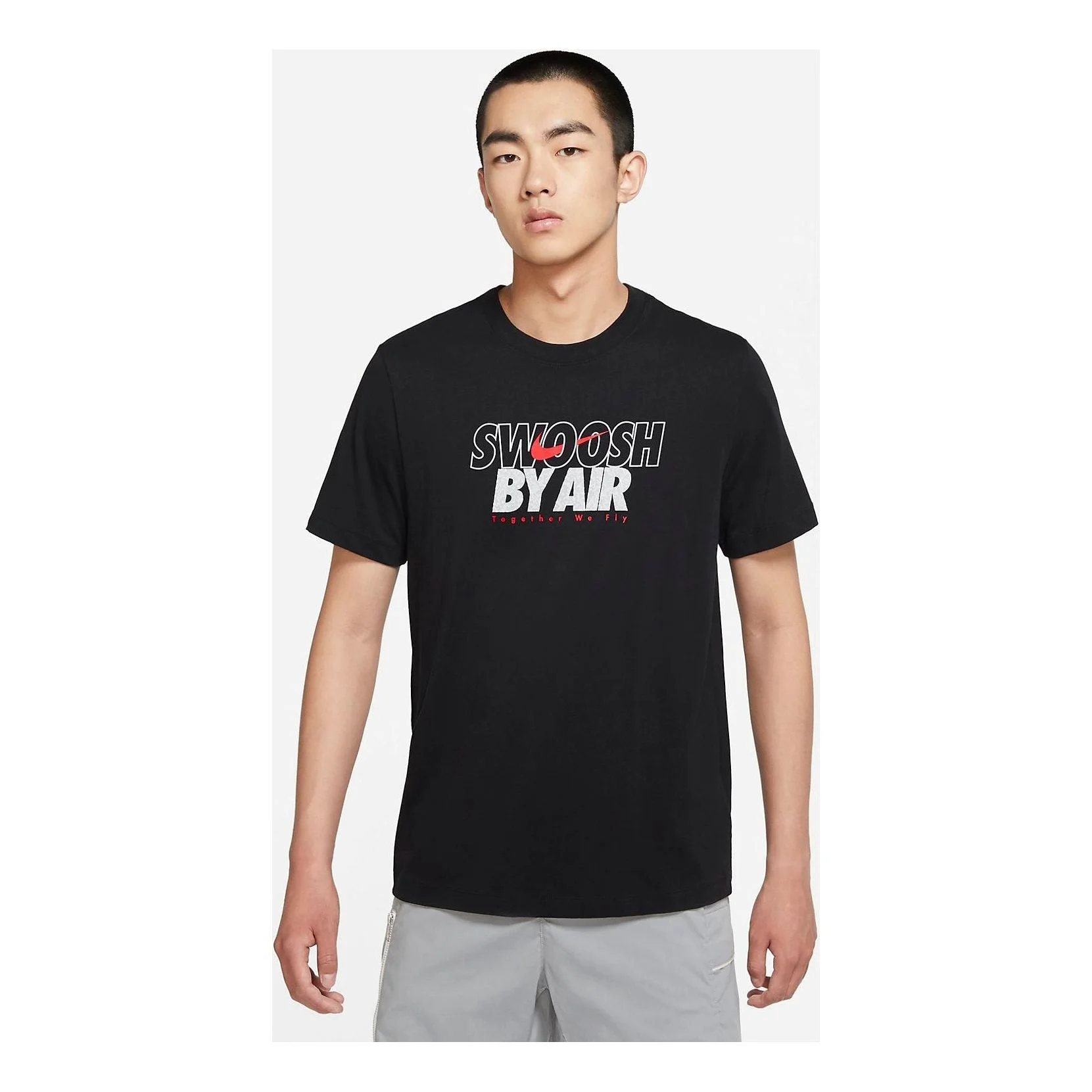 남자 나이키 운동복 티 SWOOSH로 공기 GX 검정 DJ1422-010 - 1