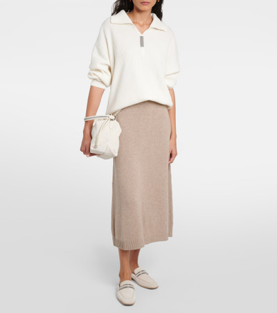 Brunello Cucinelli Wool and silk blend midi skirt outlook