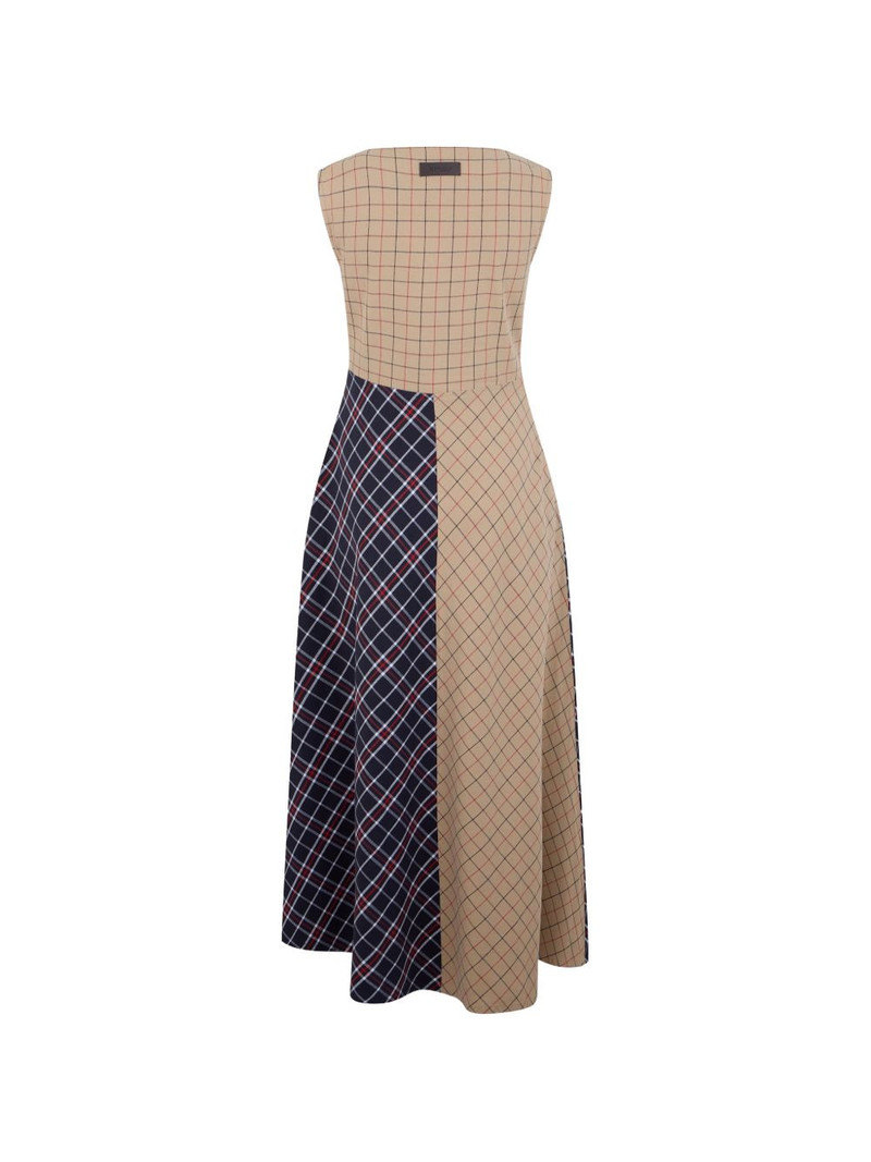 Barbour checked-pattern asymmetrical dress outlook