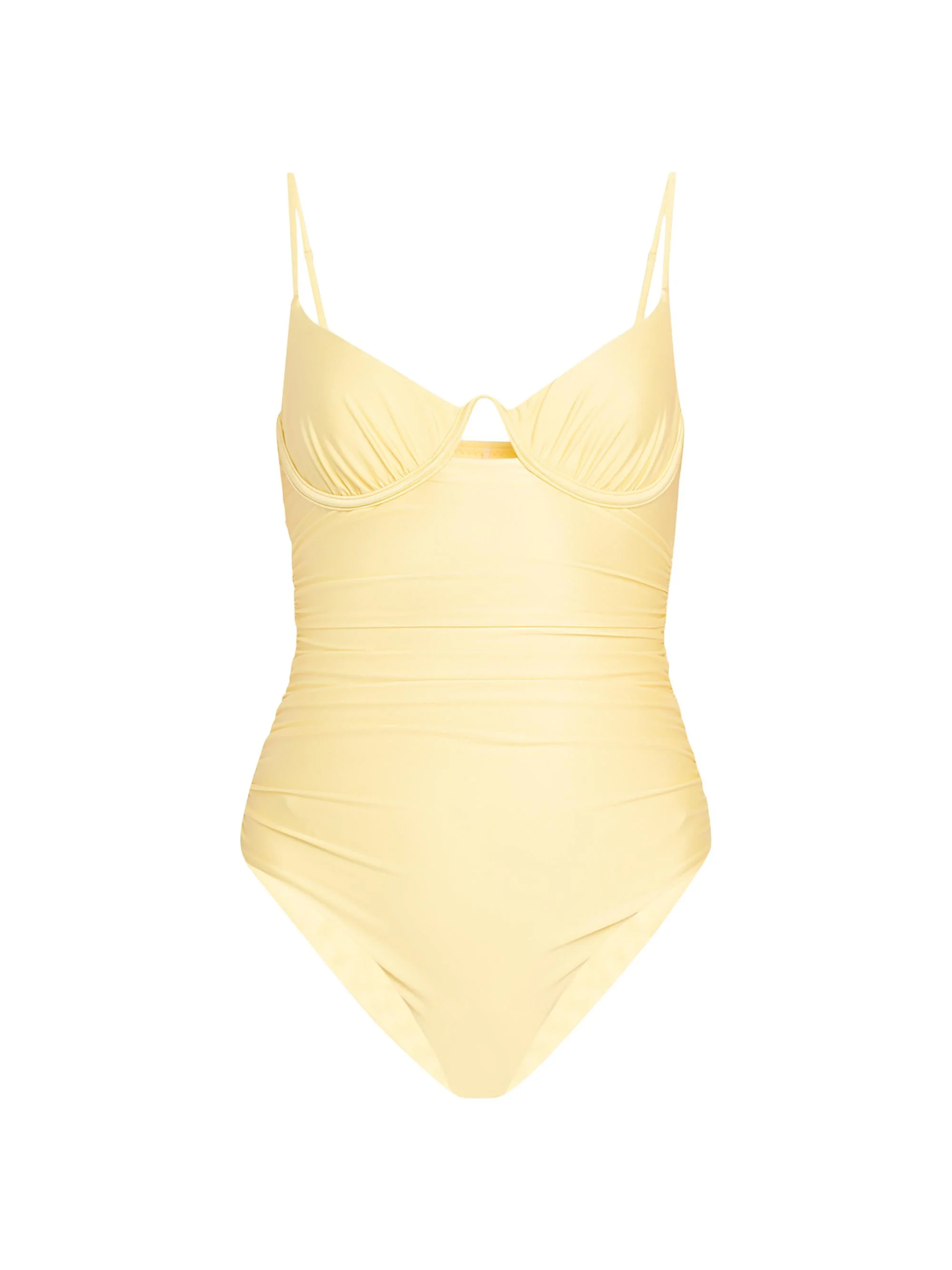 Women's Laine Ruched Underwire One-Piece - Light Yellow - 1