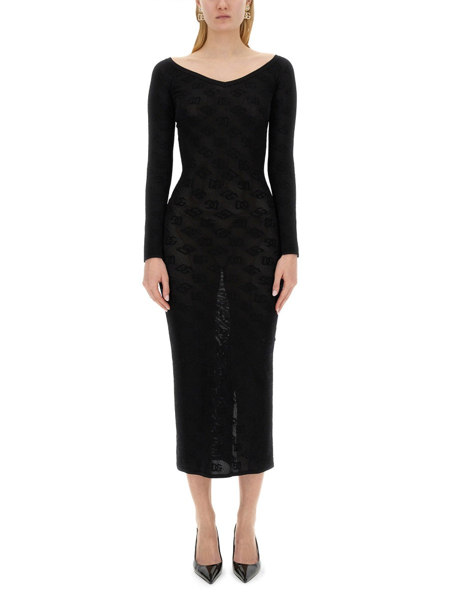 Dolce & Gabbana Women Jacquard Logo Sheath Dress - 1