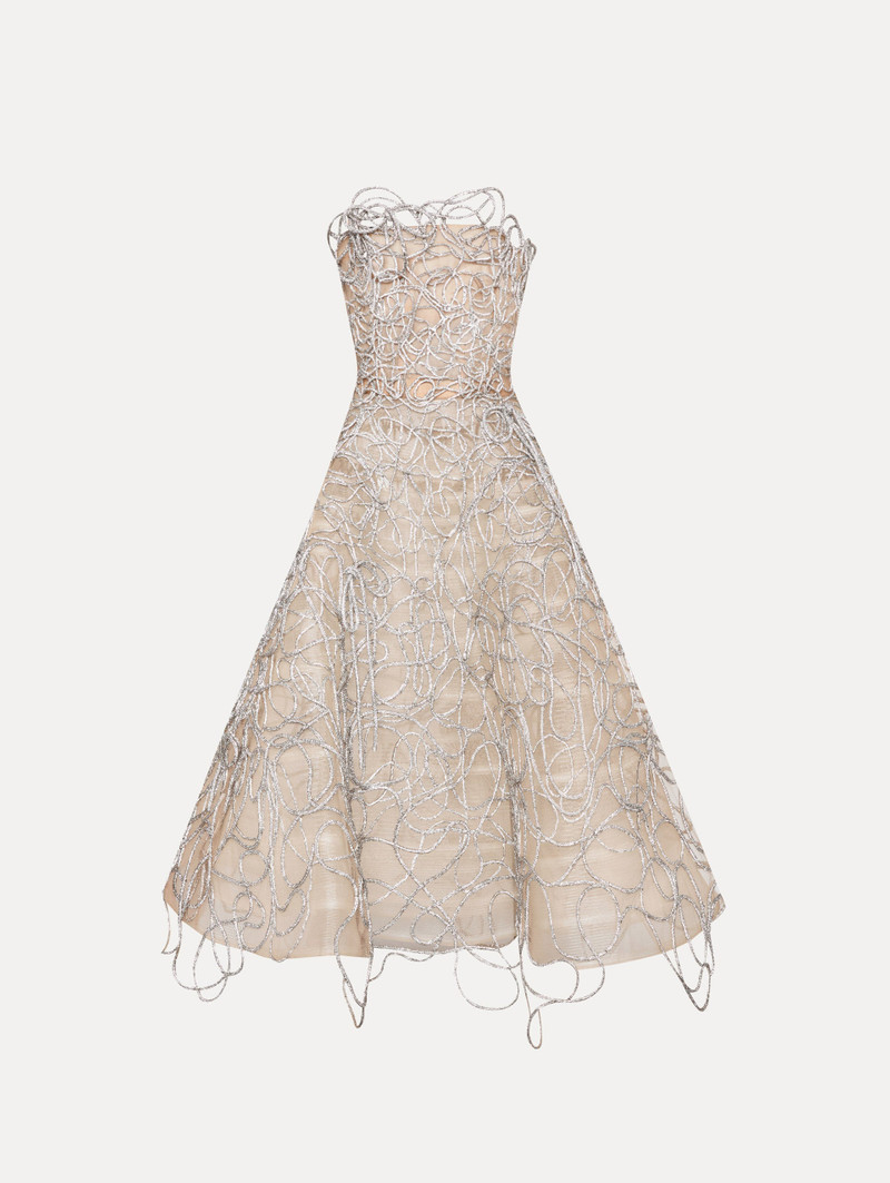 CRYSTAL EMBROIDERED CORD GOWN 1