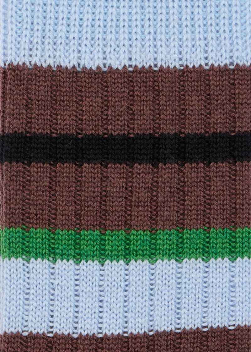 Light Blue Stripe Merino Wool Socks 3
