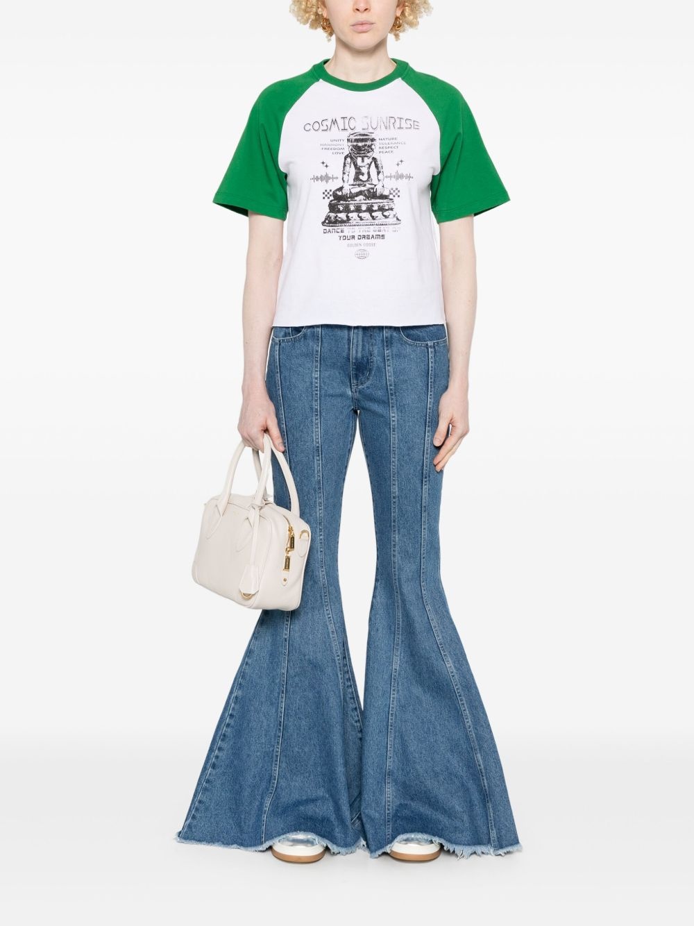 contrasting-sleeve T-shirt - 2