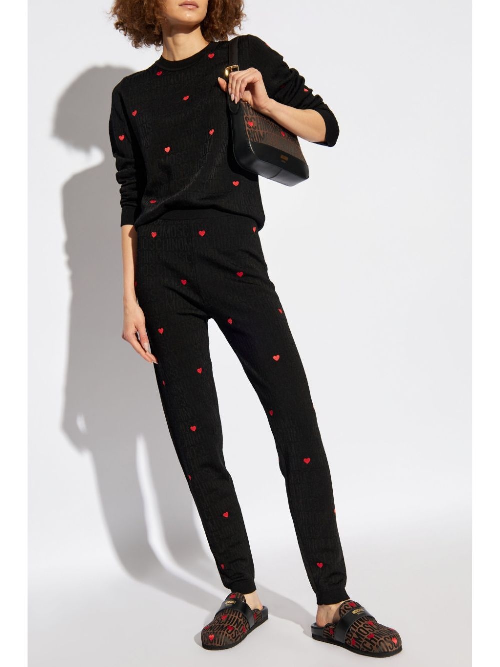 jacquard-logo woll leggings - 2