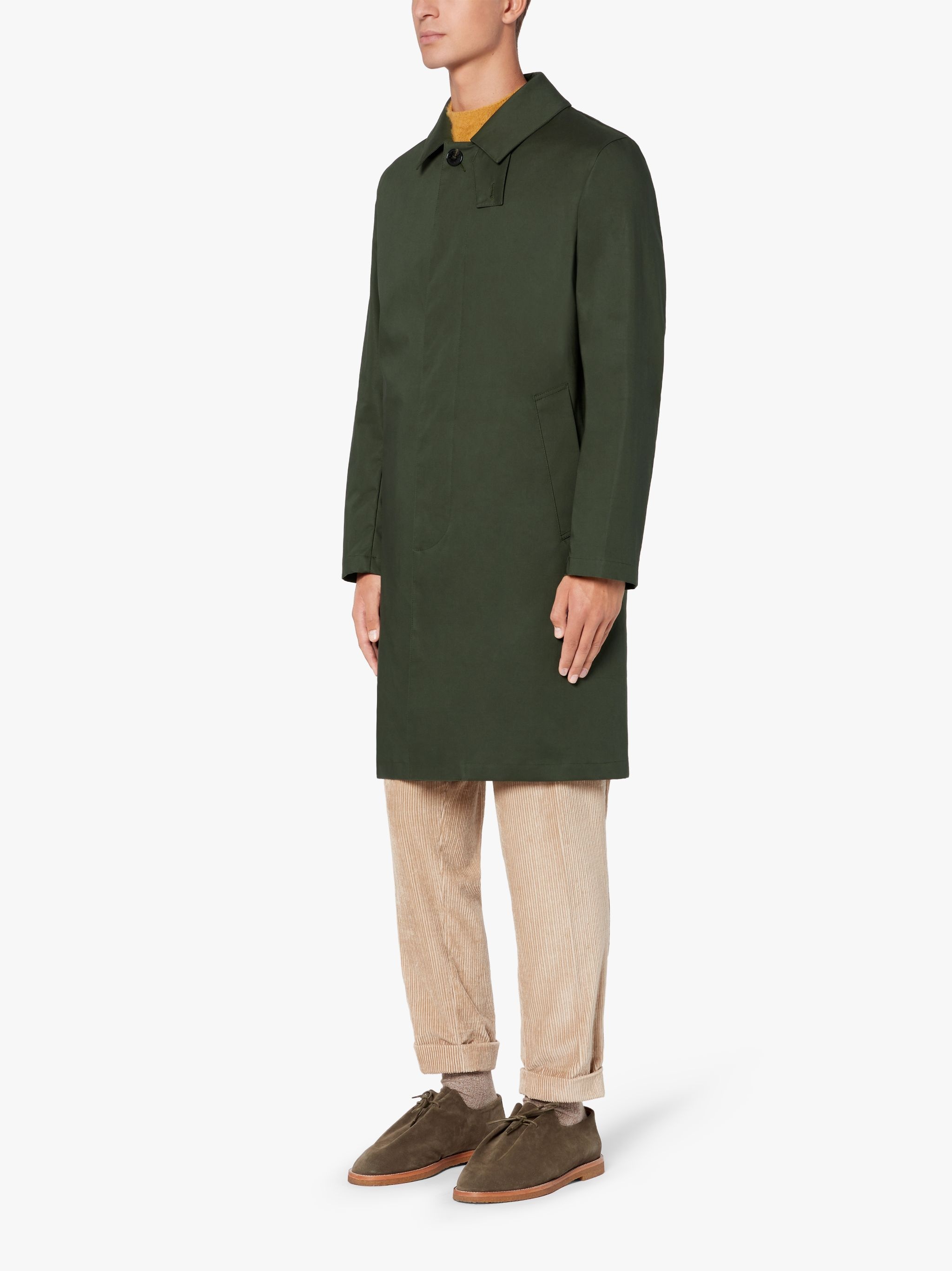 MANCHESTER BOTTLE GREEN RAINTEC COTTON 3/4 COAT - 4