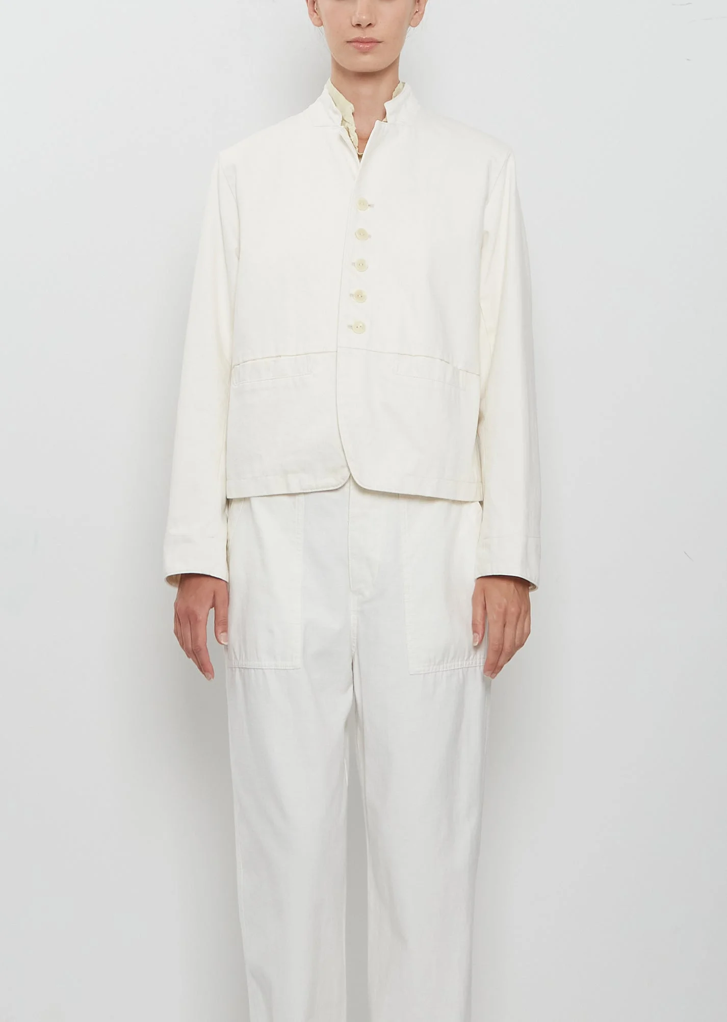 11.5oz Natural Slub Denim Jacket — Ivory - 1