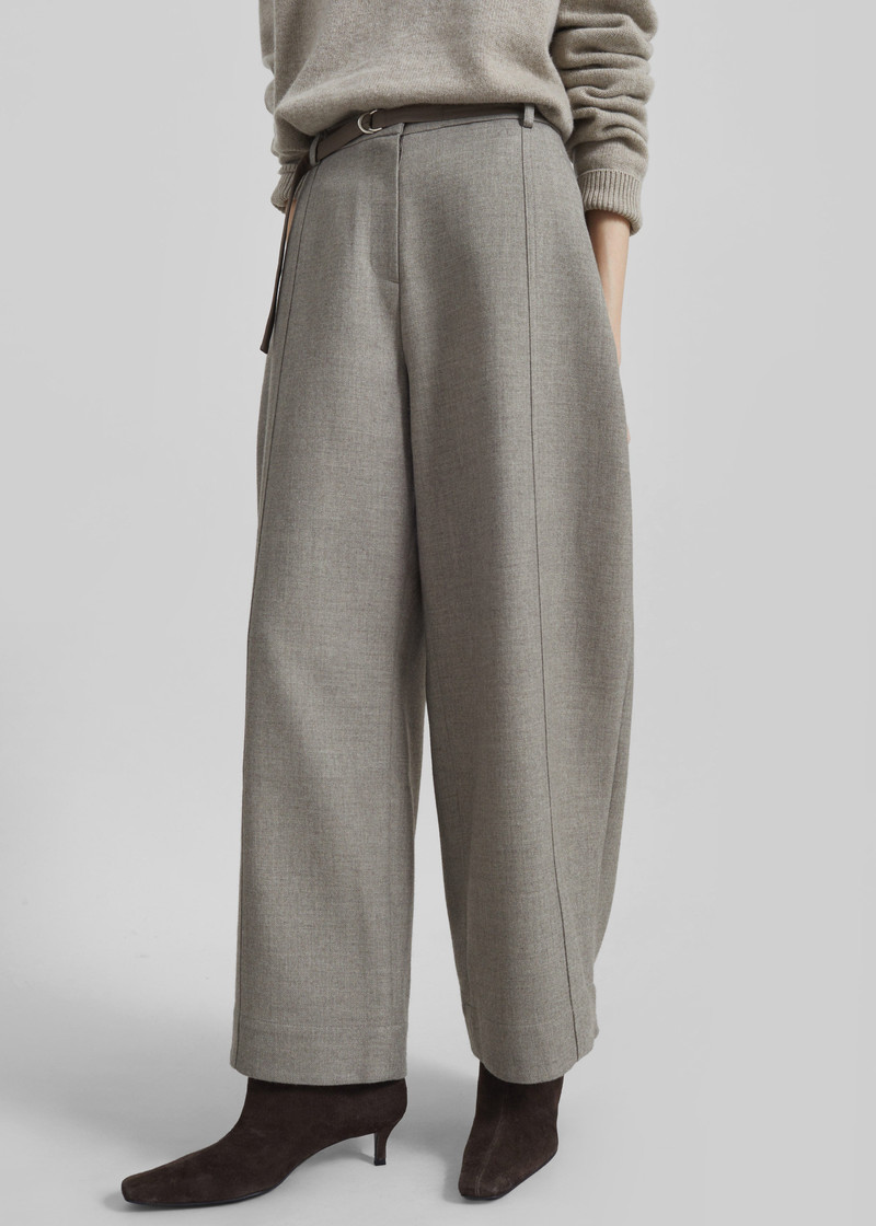 Sanve Tapered Leg Pants - Beige Melange 7