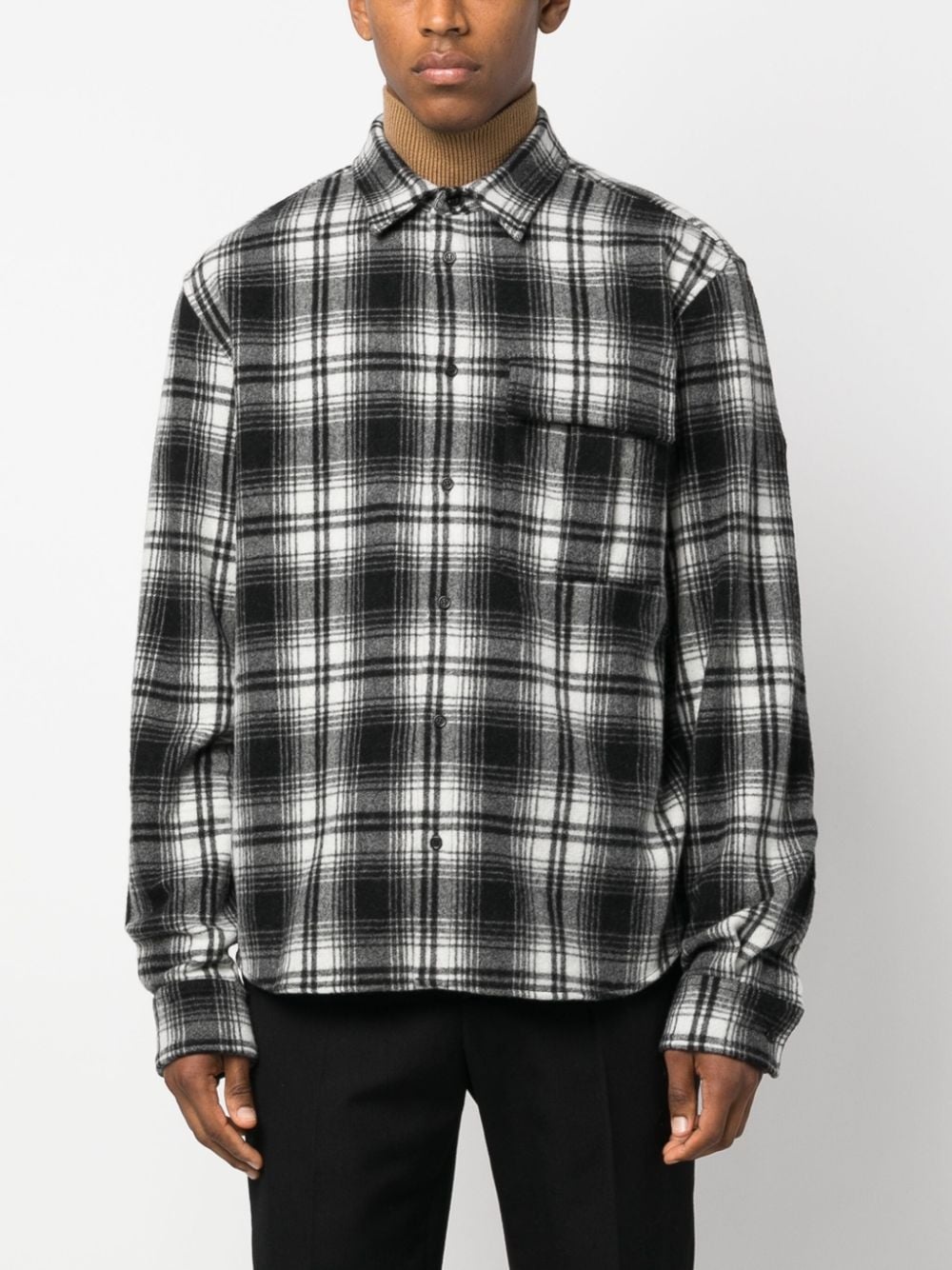 plaid-check pattern shirt - 3
