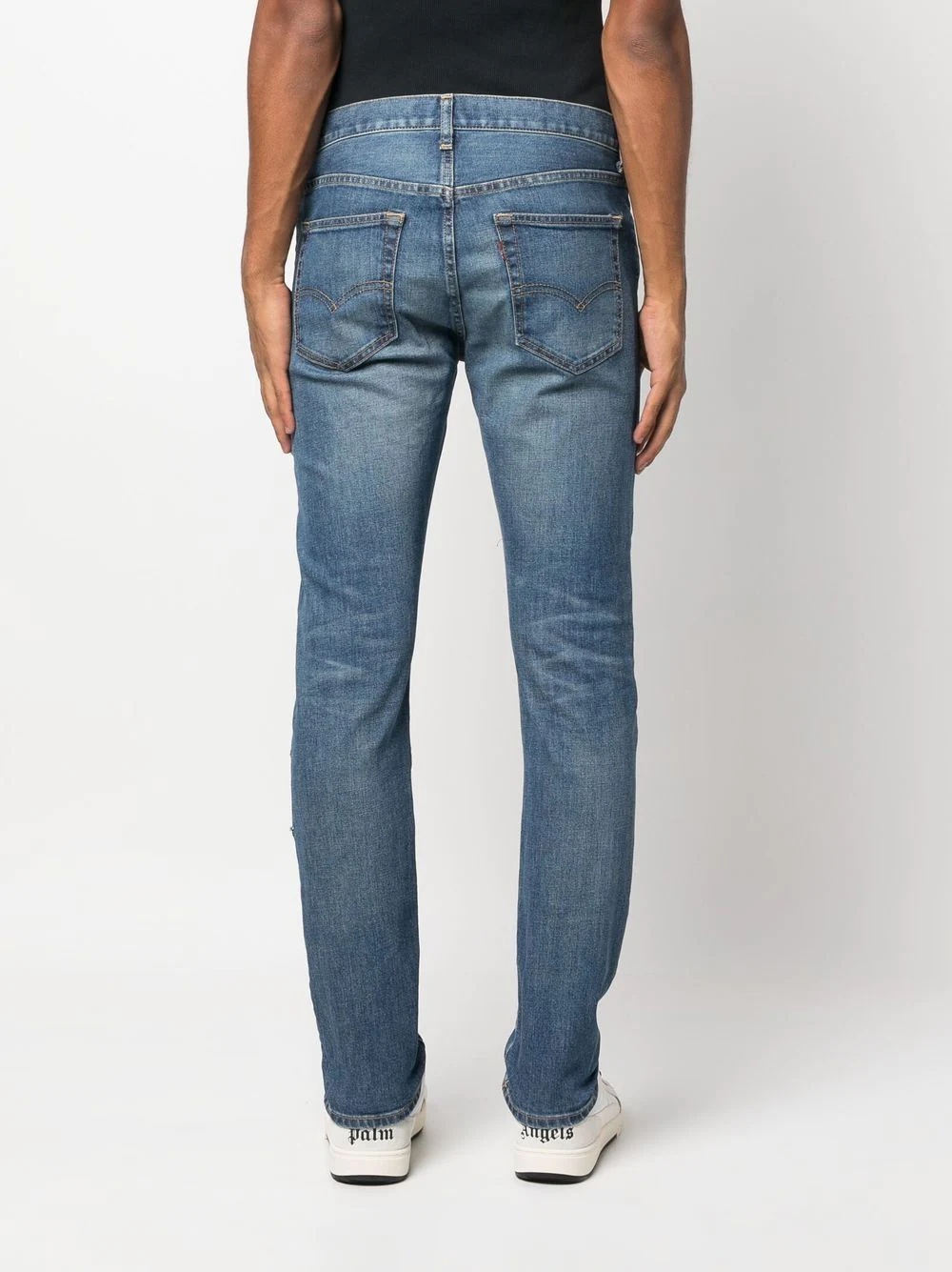 patchwork-detail slim-fit jeans - 5