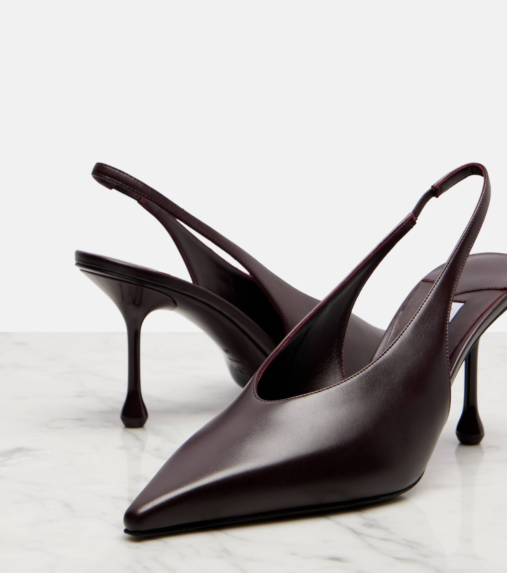 Isa 80 leather slingback pumps - 5