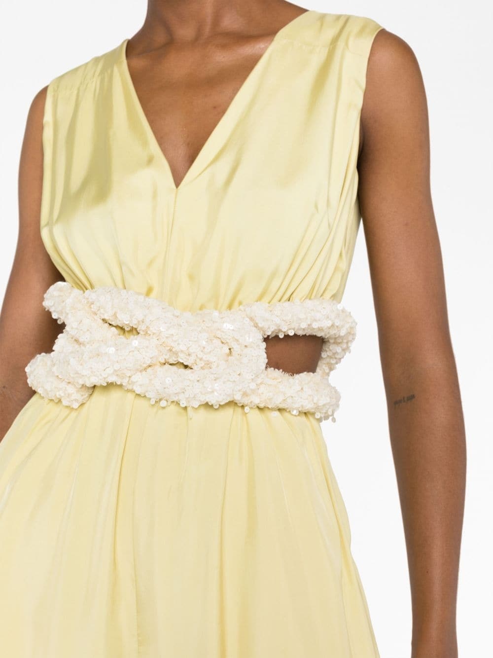 cut-out belted satin jumpsuit - 3