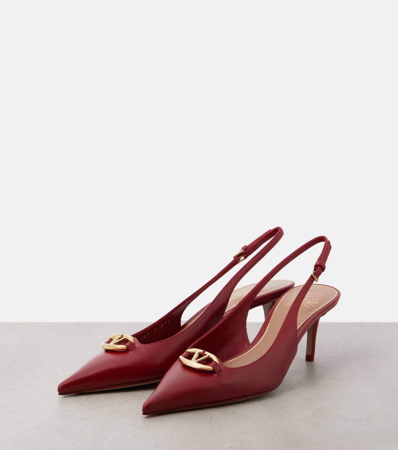 VLogo Signature leather slingback pumps 5